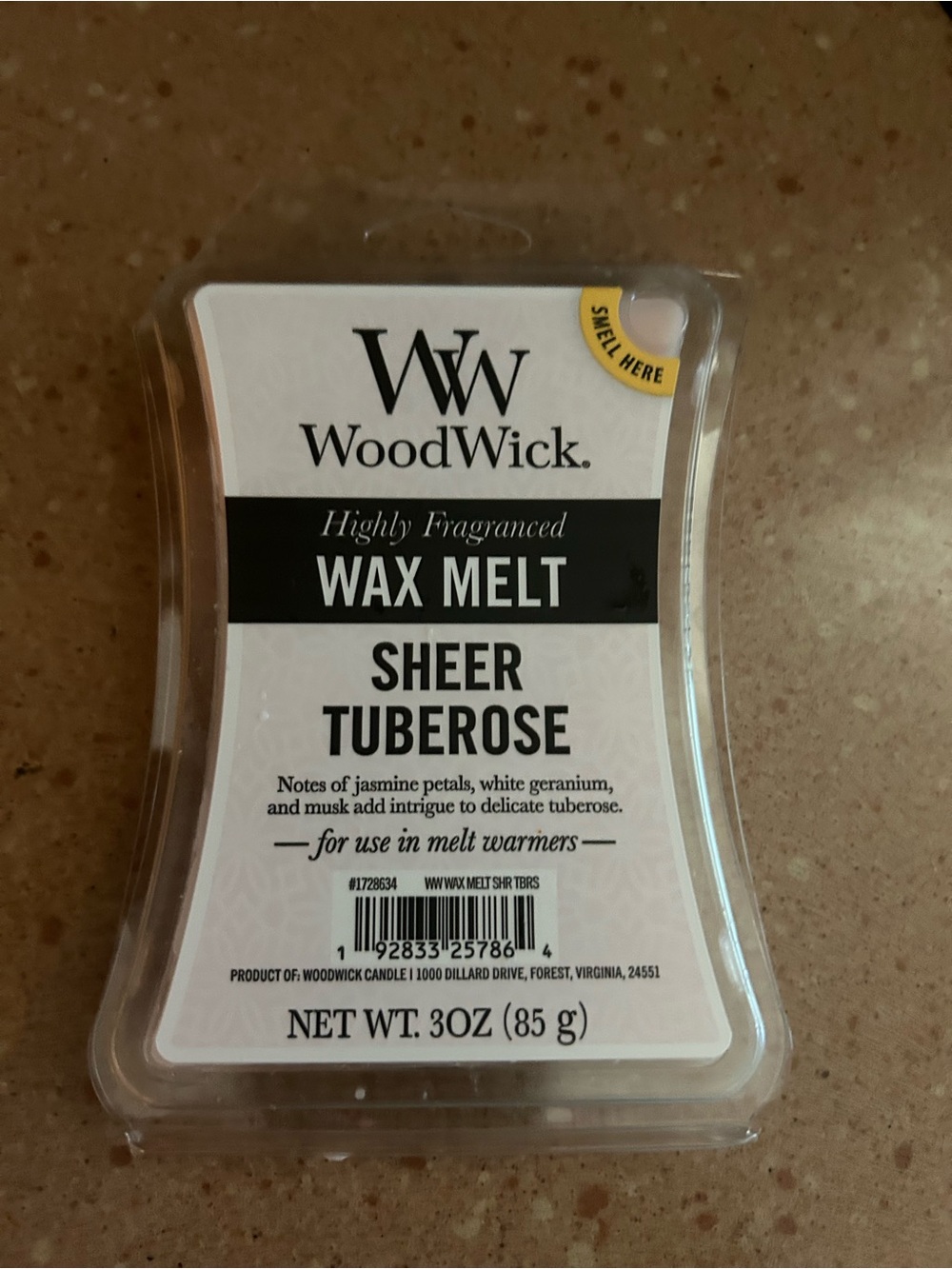 WoodWick Sheer Tuberose Wax Melt -New In Packaging